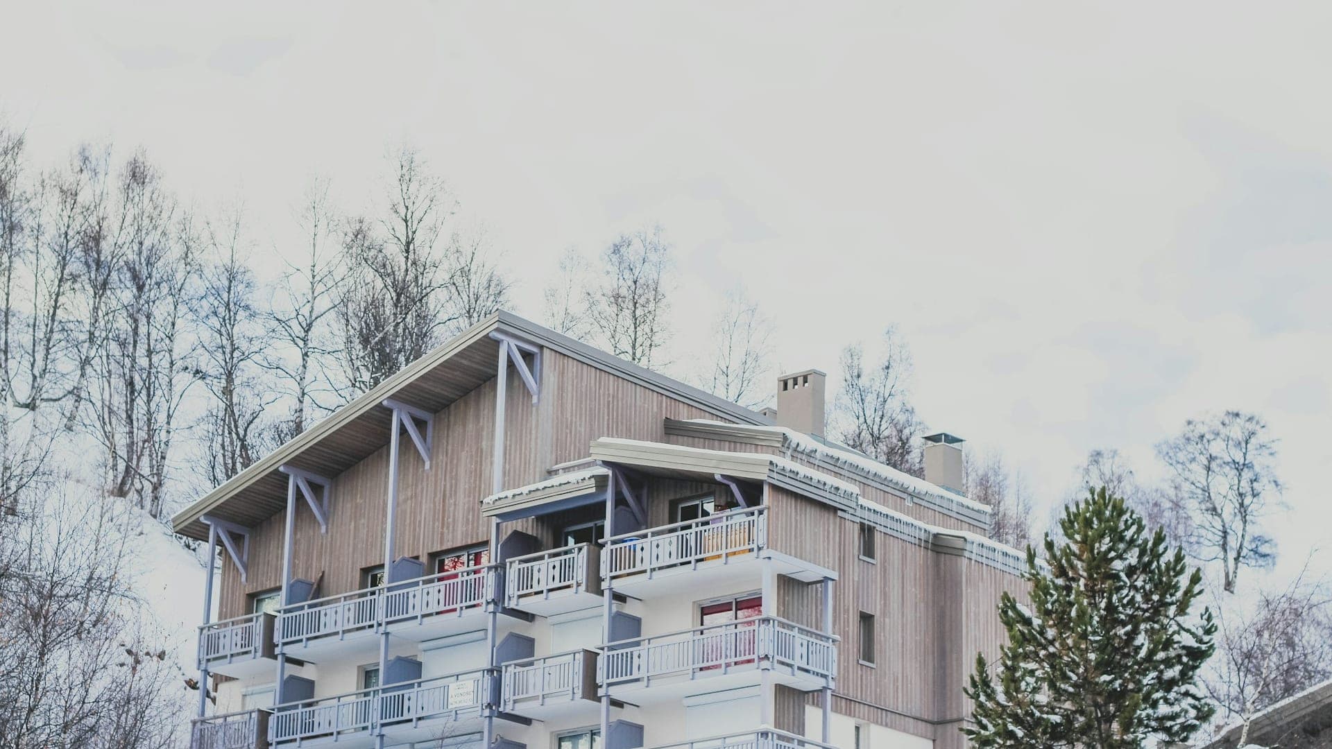 Apartment building in a mountain town used as seasonal staff housing