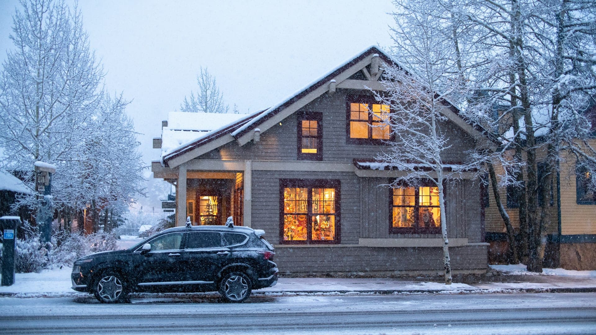 Condo buildings in Breckenridge, Colorado on a winter afternoon